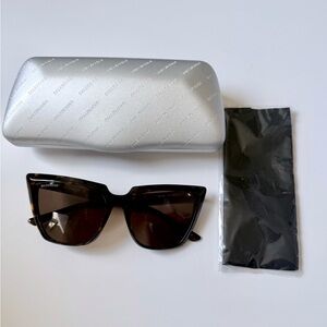 Balenciaga Tortoiseshell Cat Eye Sunglasses - Dark Brown